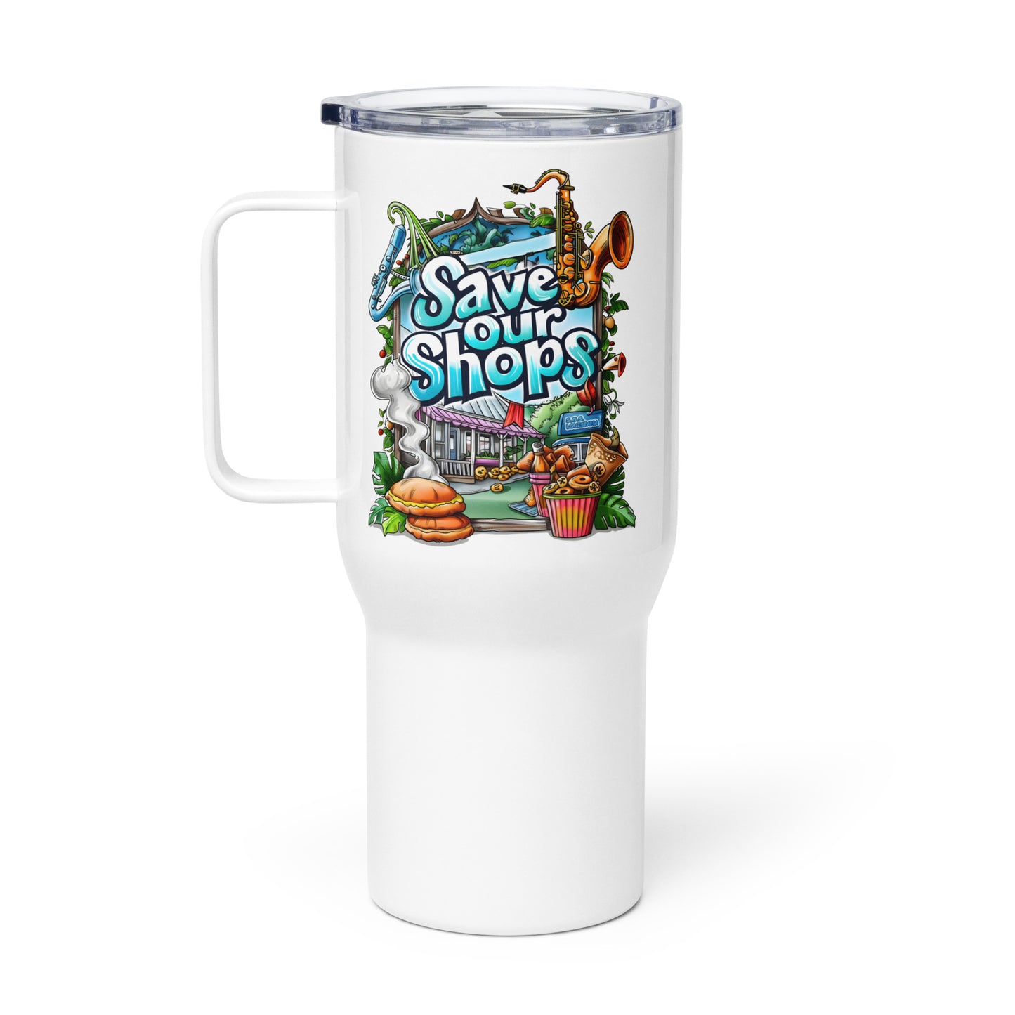 Travel Mug with Musical Design