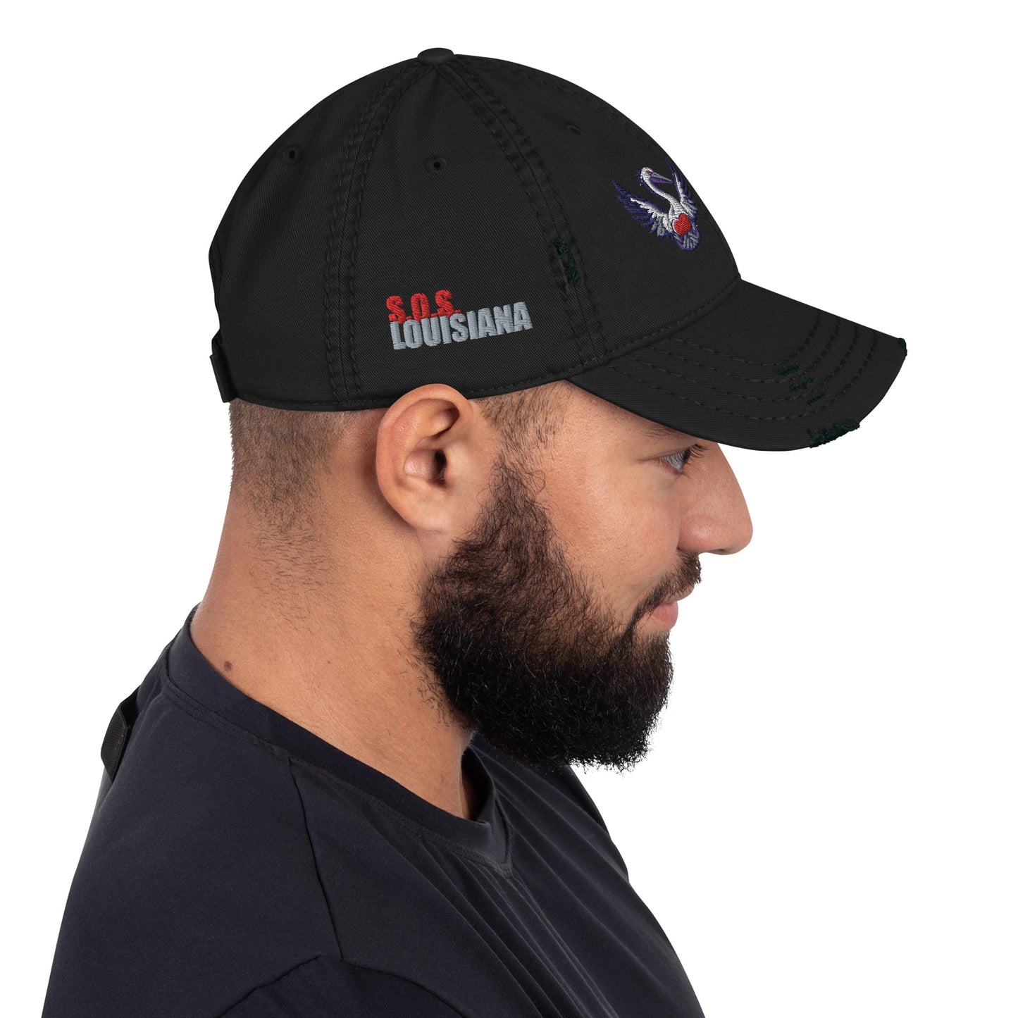 Distressed Dad Hat with Pelican Heart