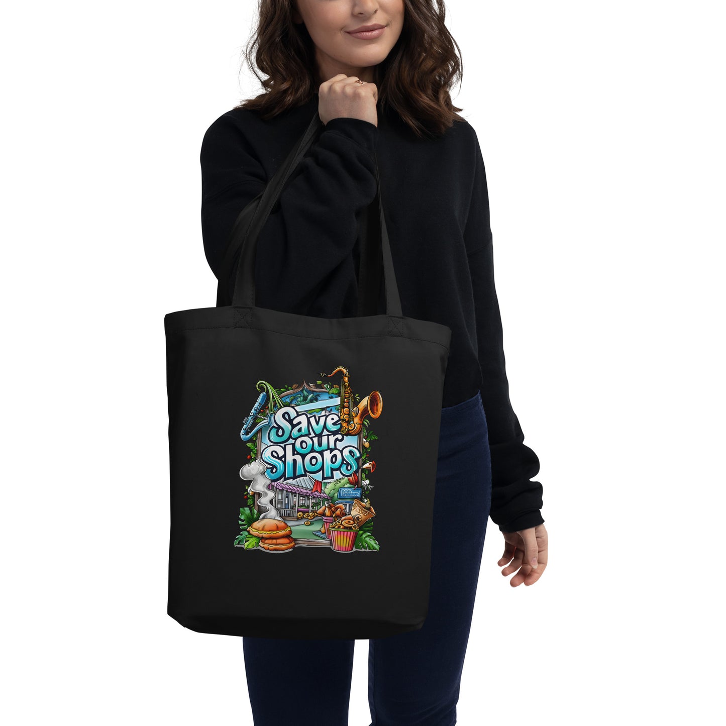 Small Eco Tote with Musical Design