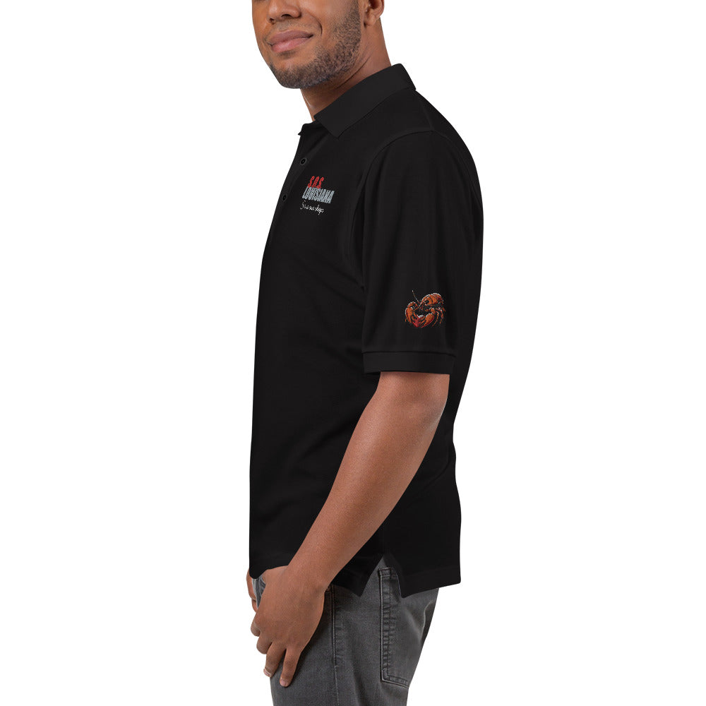 Men's Premium Polo with Crawfish Heart Design