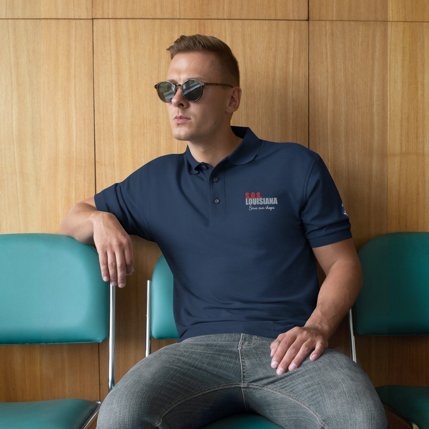 Men's Premium Polo with Musical Heart Design
