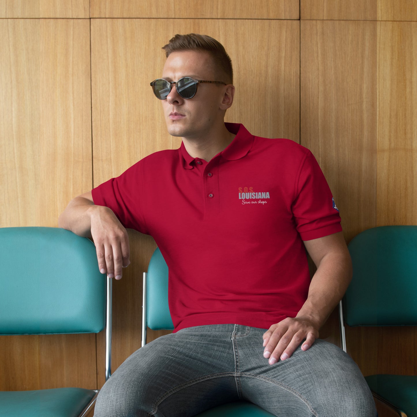 Men's Premium Polo with Musical Heart Design