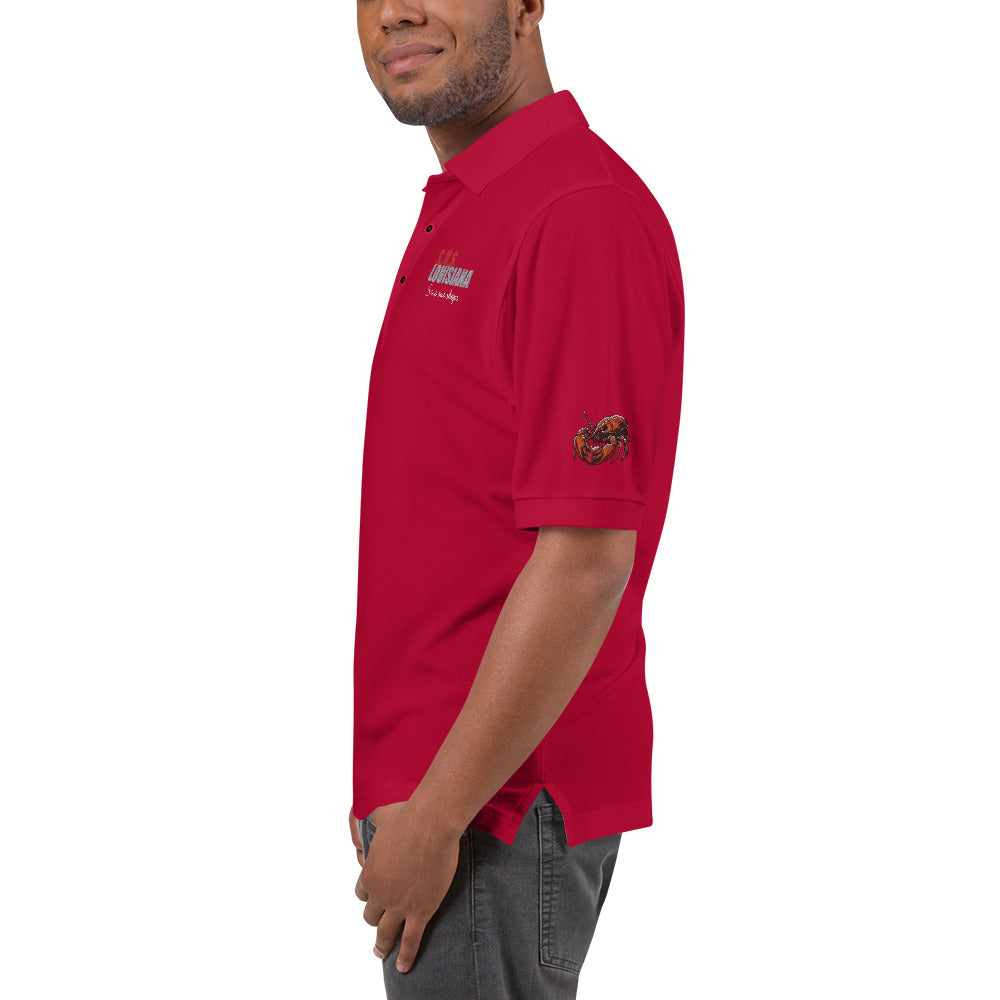 Men's Premium Polo with Crawfish Heart Design
