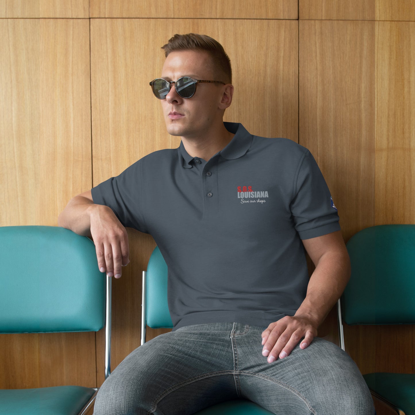 Men's Premium Polo with Musical Heart Design