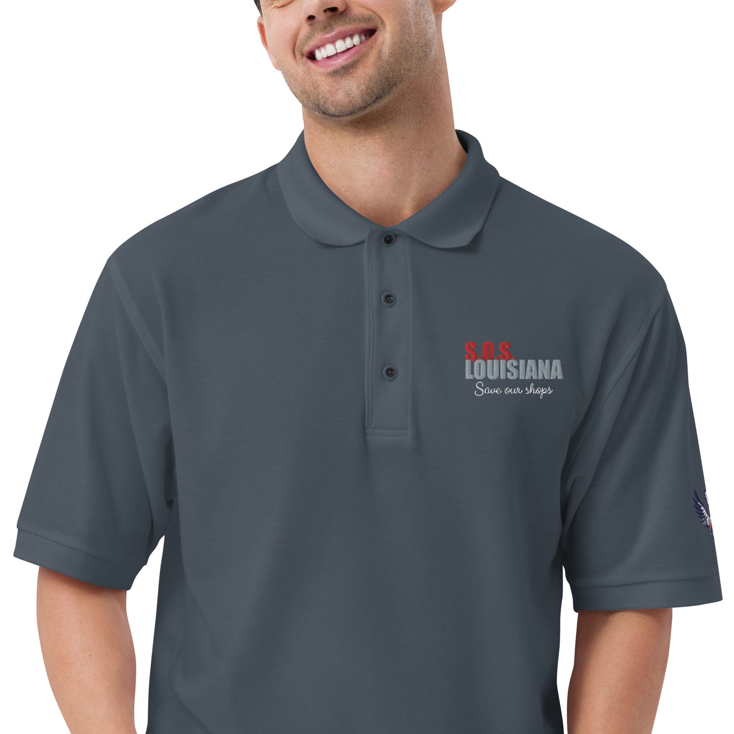 Men's Premium Polo with Pelican Heart Design