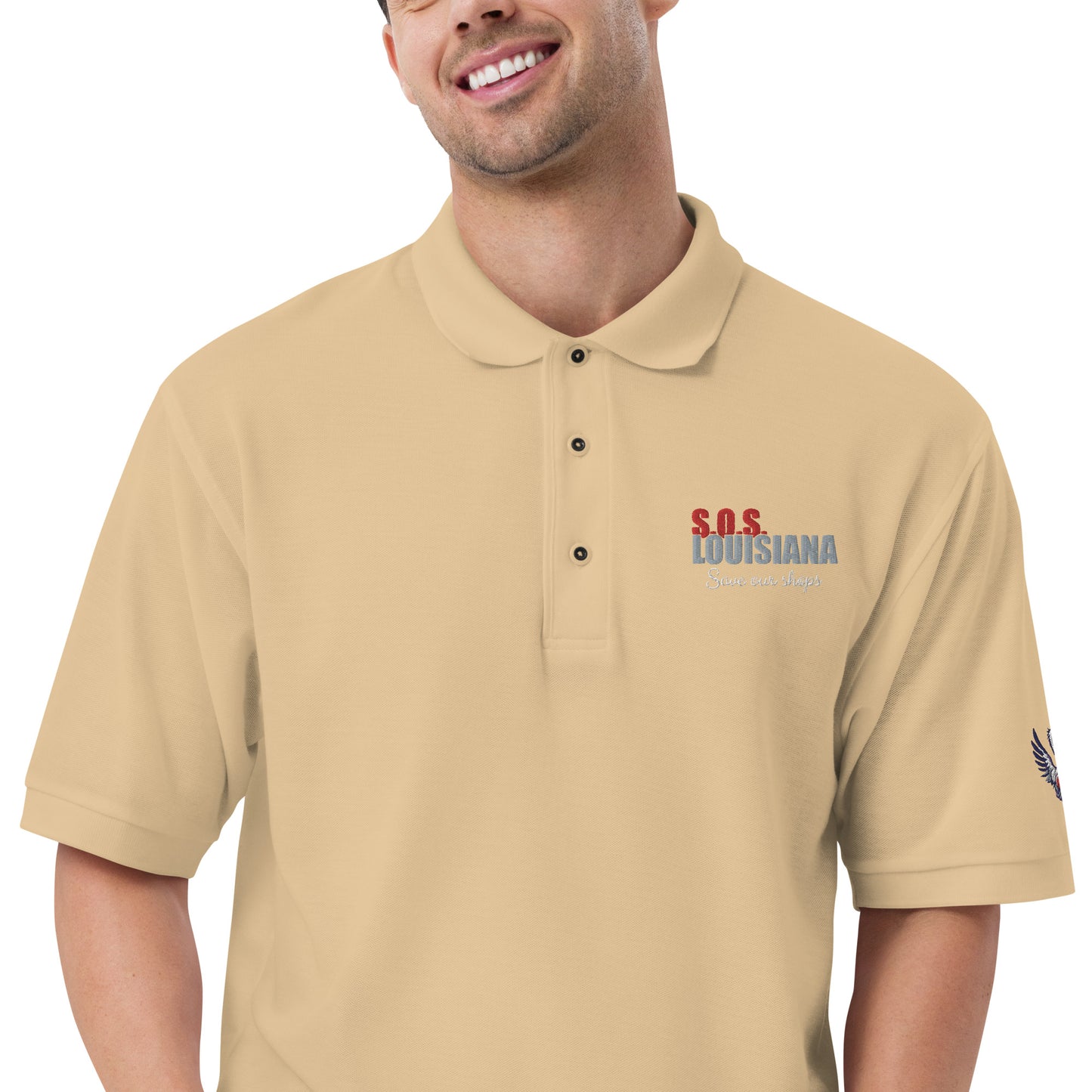 Men's Premium Polo with Pelican Heart Design
