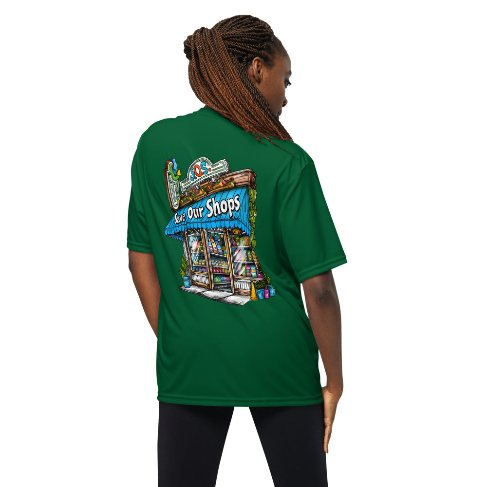 Unisex crew neck t-shirt with Storefront Design