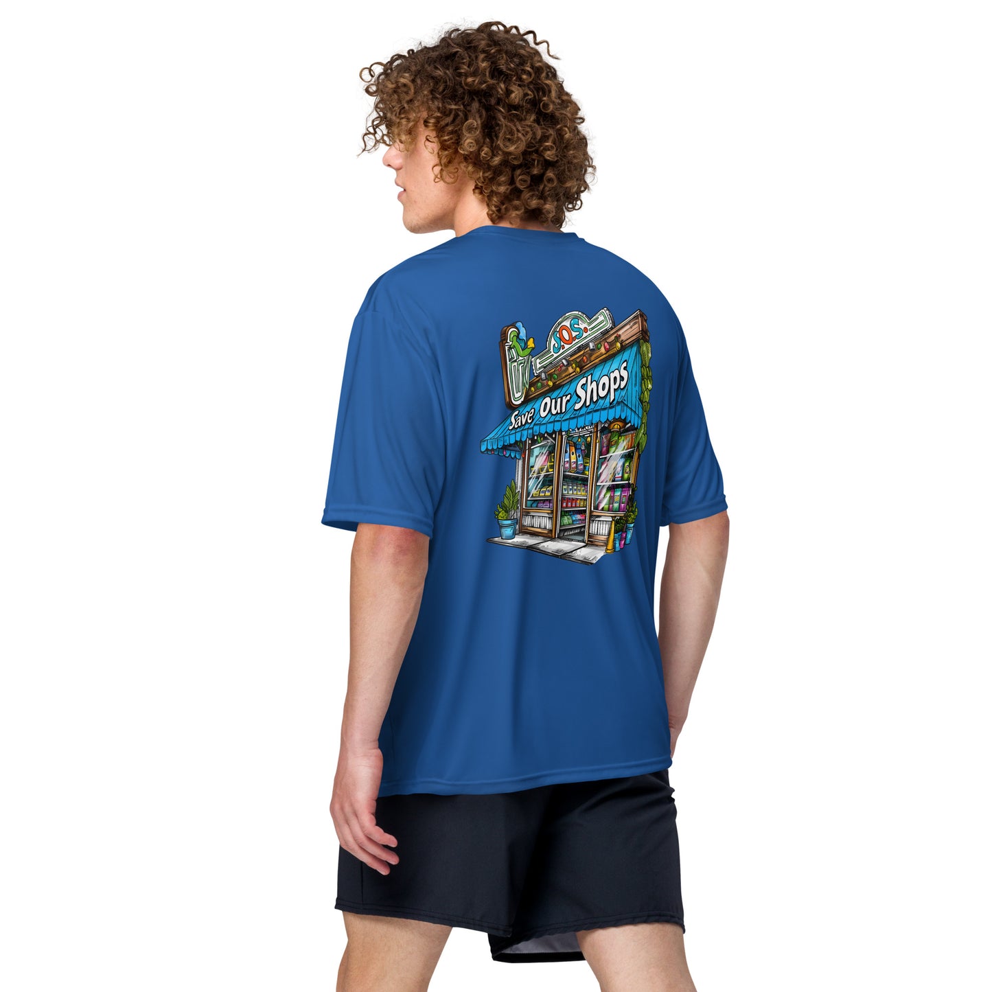 Unisex crew neck t-shirt with Storefront Design