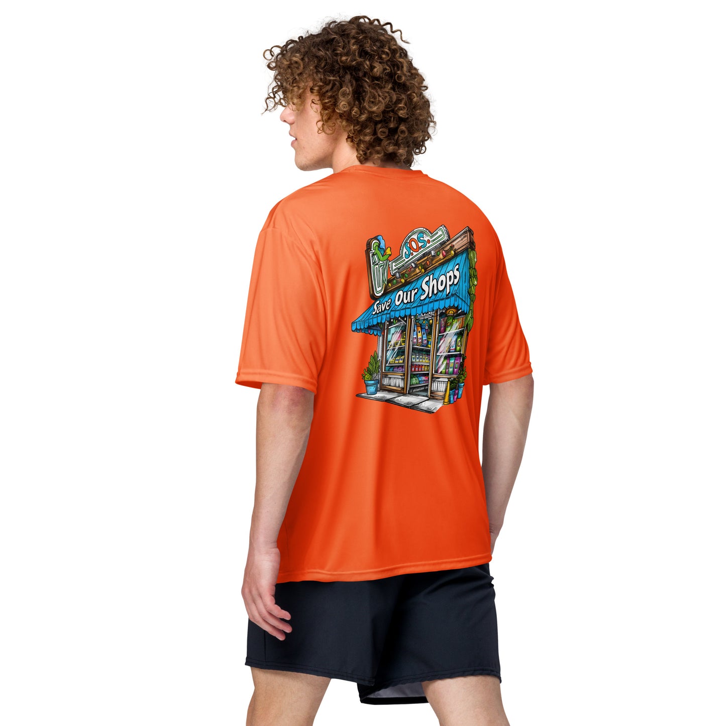 Unisex crew neck t-shirt with Storefront Design