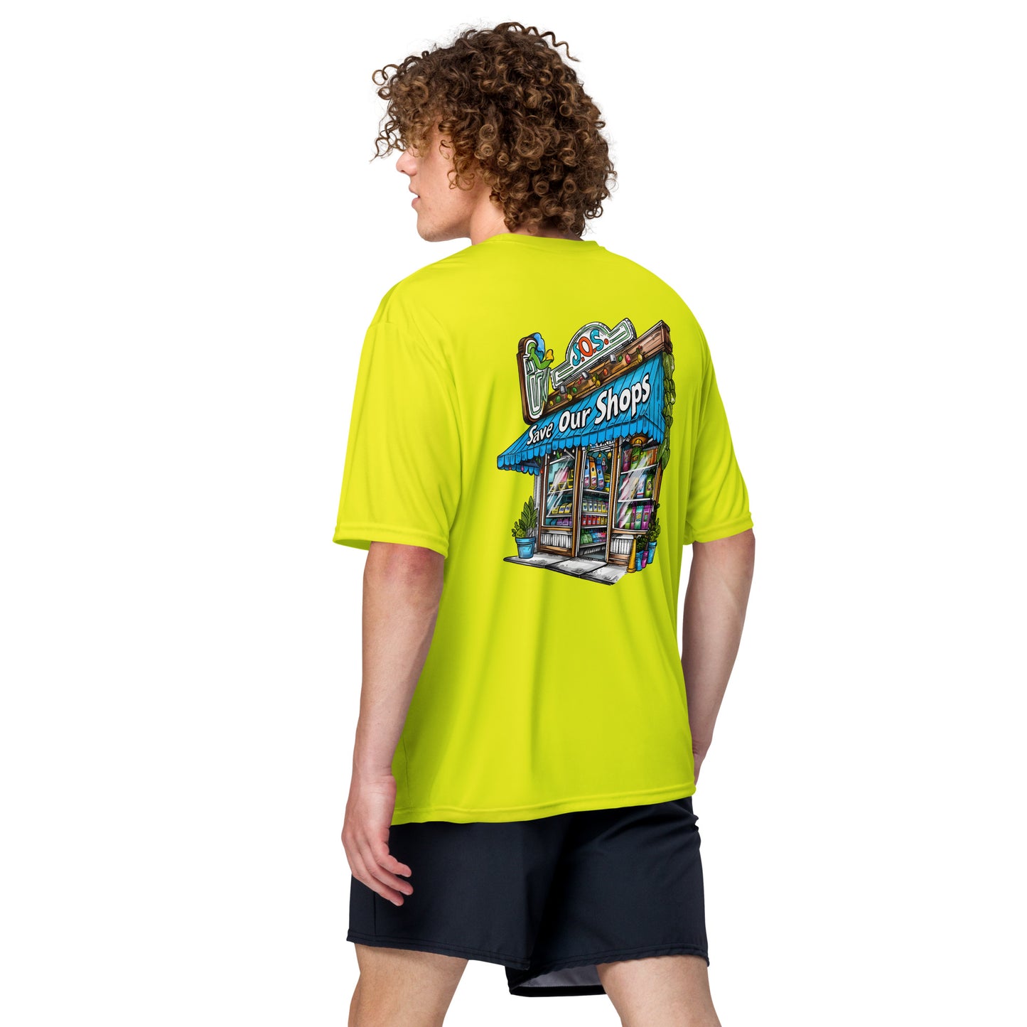 Unisex crew neck t-shirt with Storefront Design