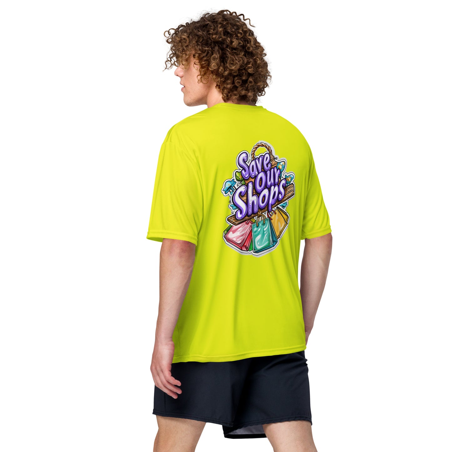 Unisex crew neck t-shirt with Shopping Bag Design
