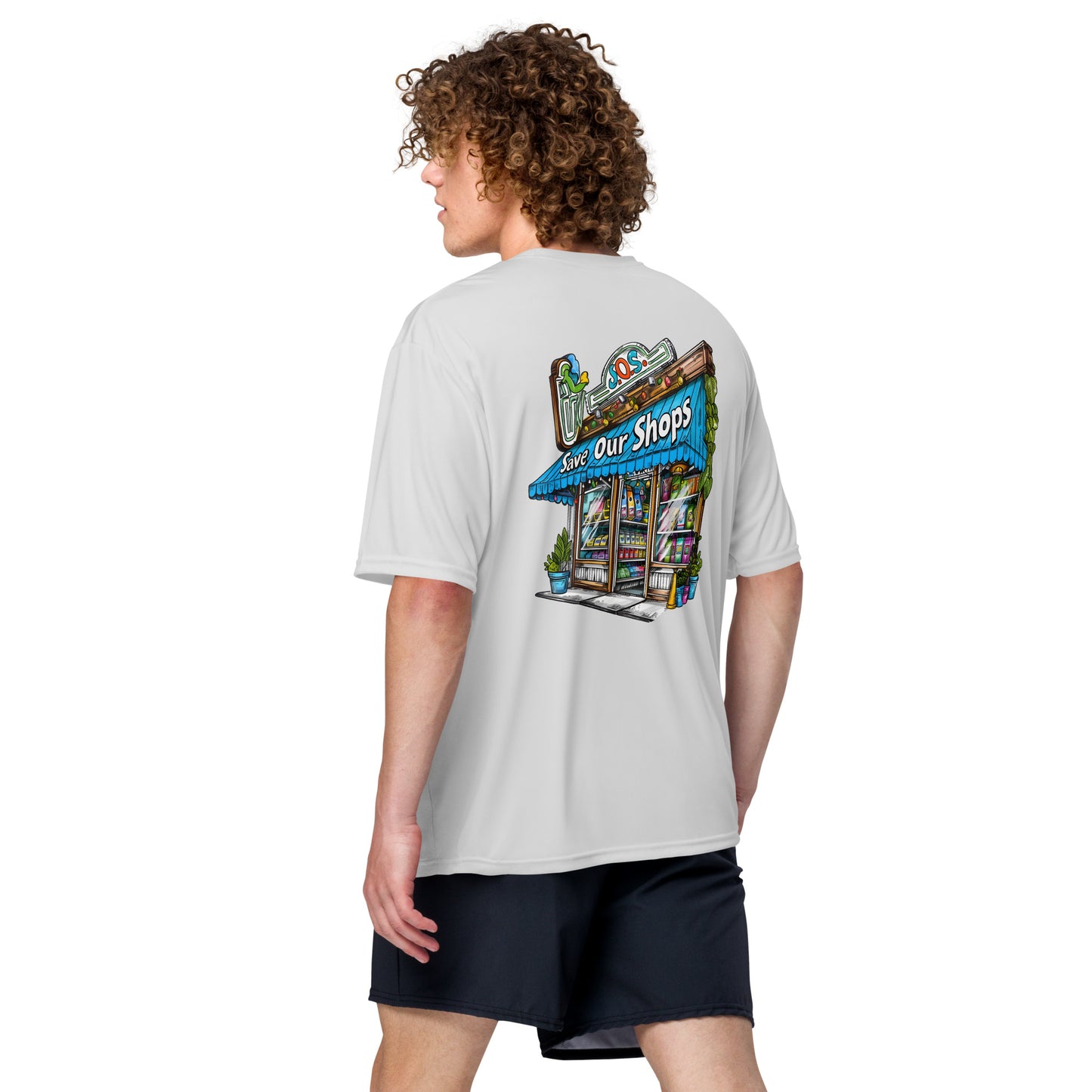 Unisex crew neck t-shirt with Storefront Design