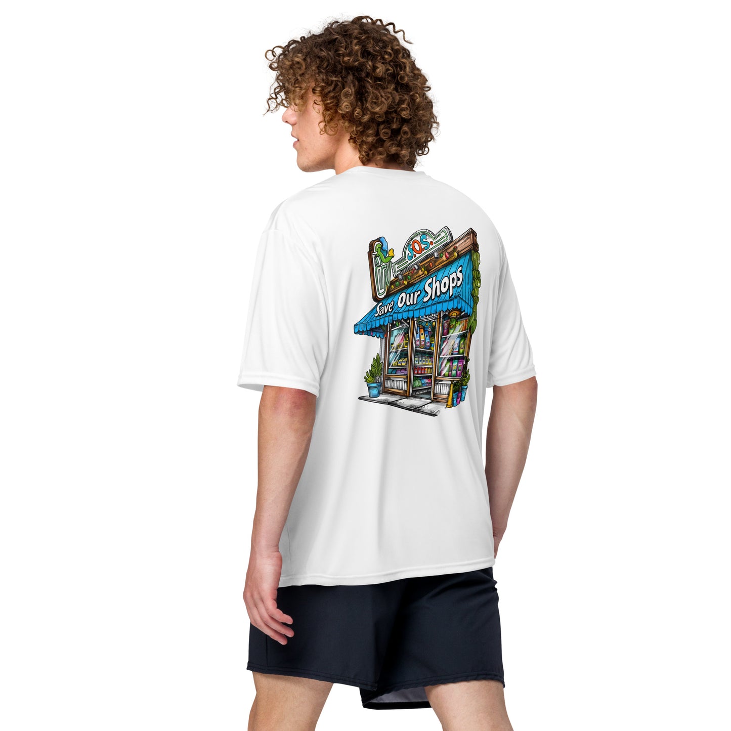 Unisex crew neck t-shirt with Storefront Design