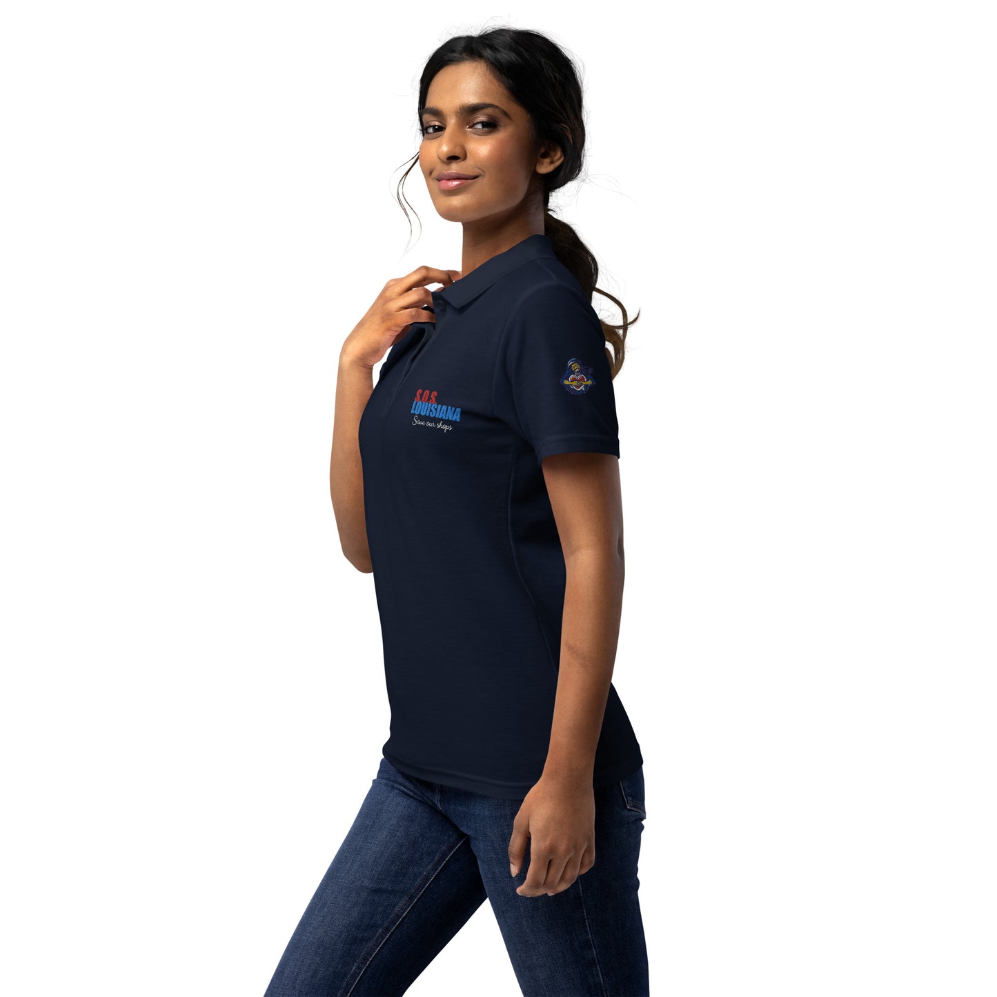 Women’s pique polo with Musical Heart Design