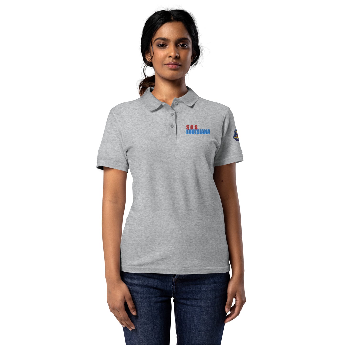 Women’s pique polo with Musical Heart Design