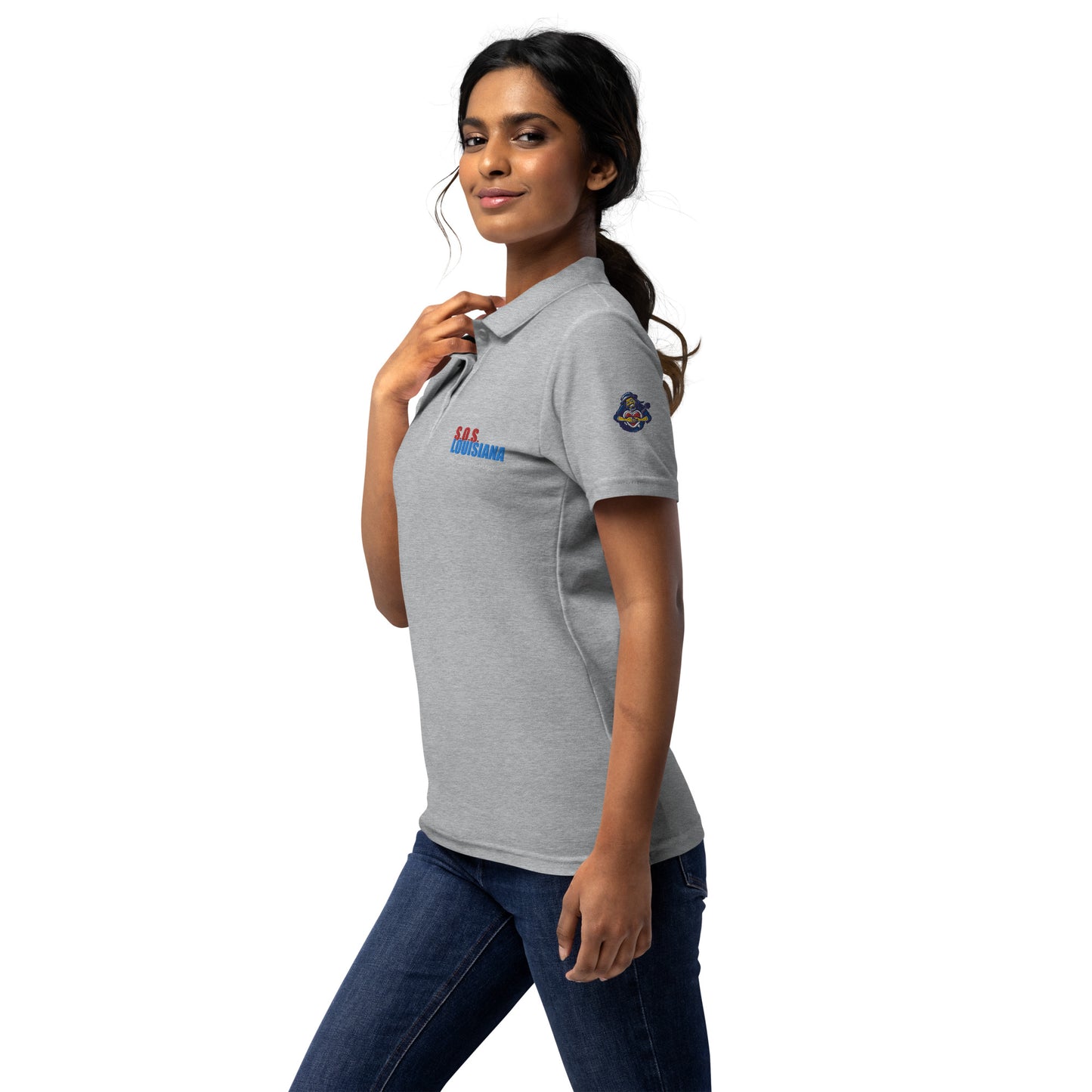 Women’s pique polo with Musical Heart Design