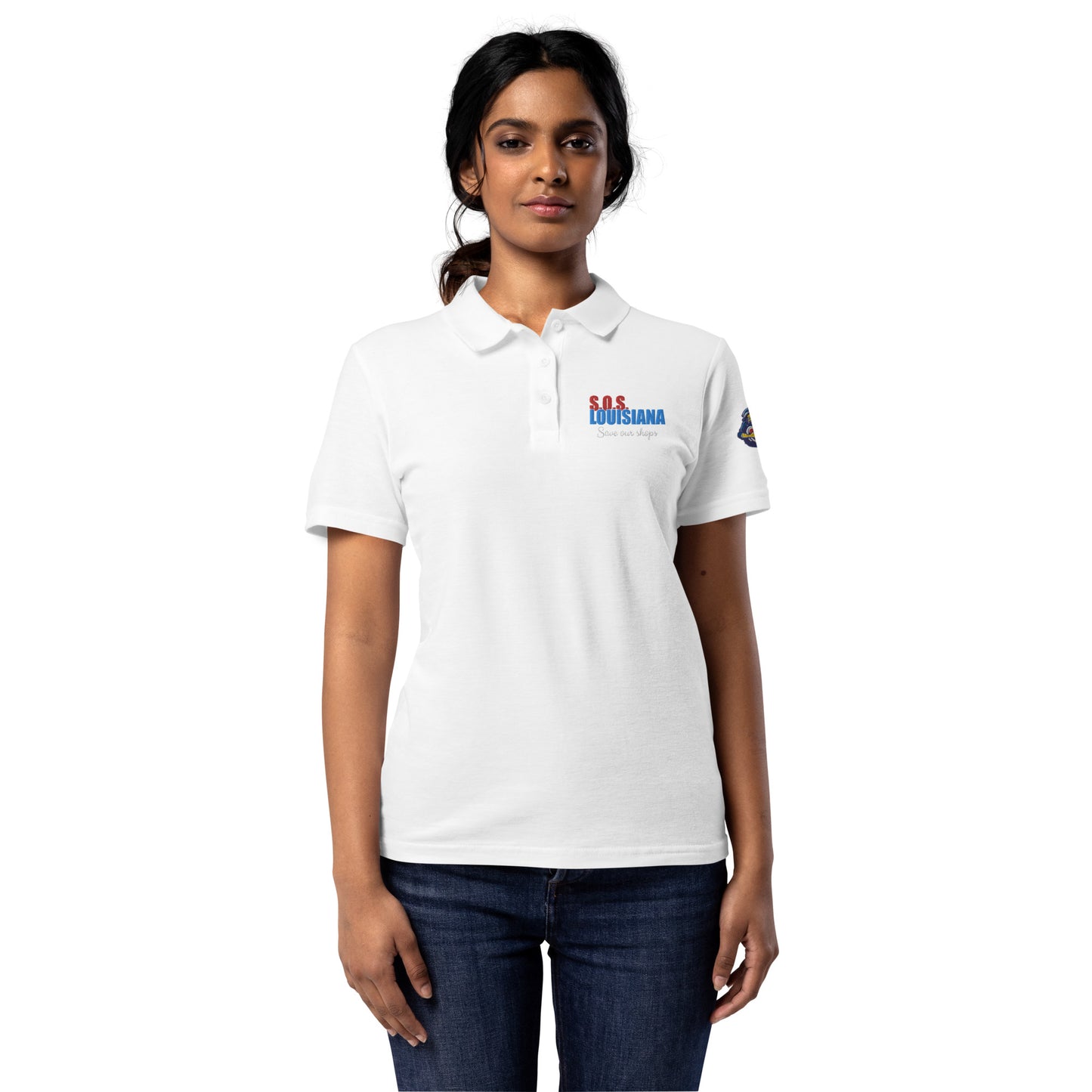 Women’s pique polo with Musical Heart Design