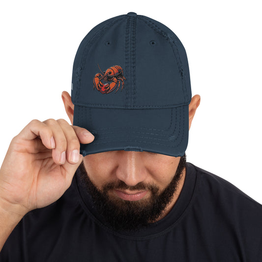 Distressed Dad Hat with Crawfish Heart