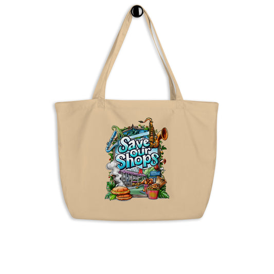 Large Organic Tote with Musical Design