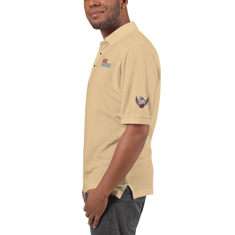 Men's Premium Polo with Pelican Heart Design