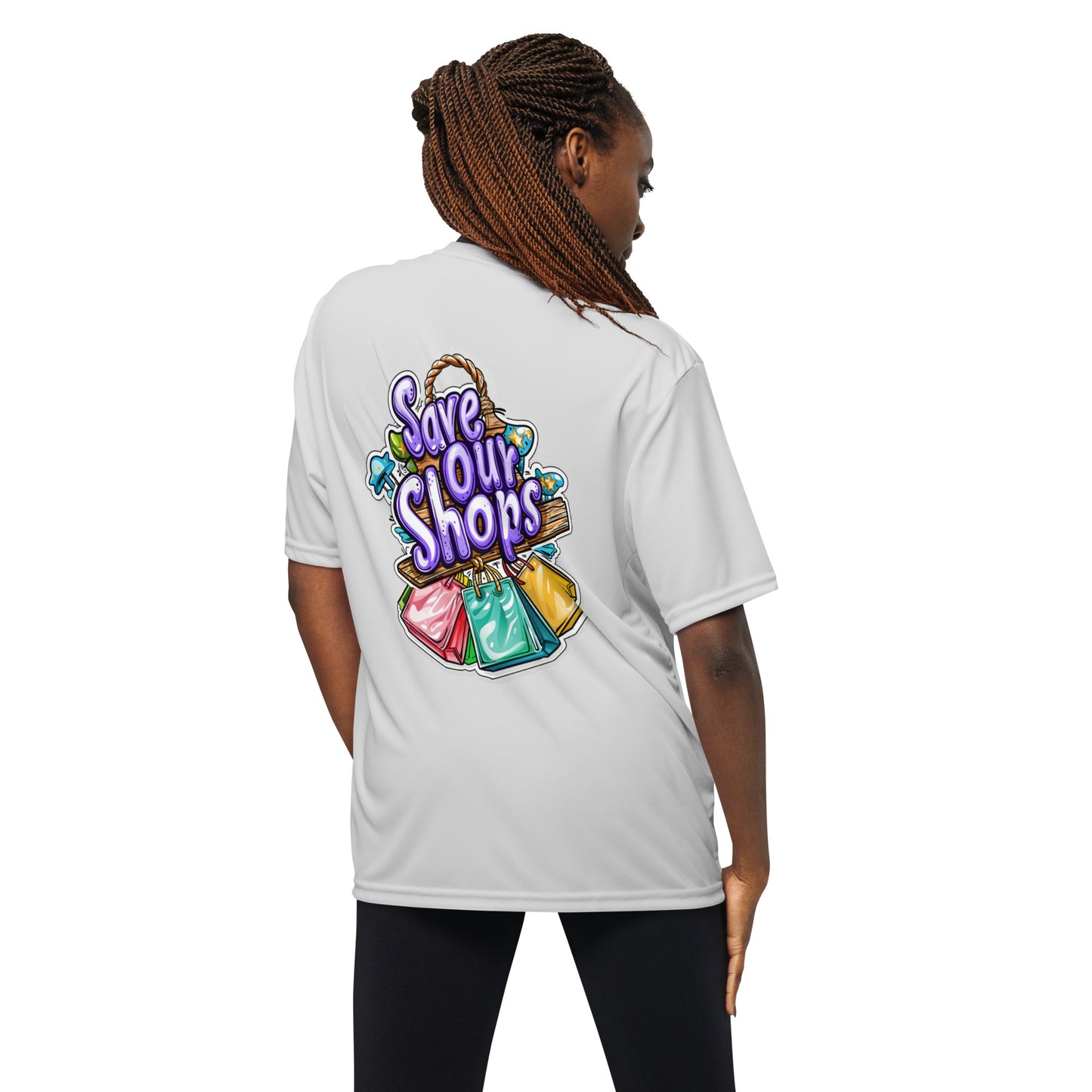 Unisex crew neck t-shirt with Shopping Bag Design