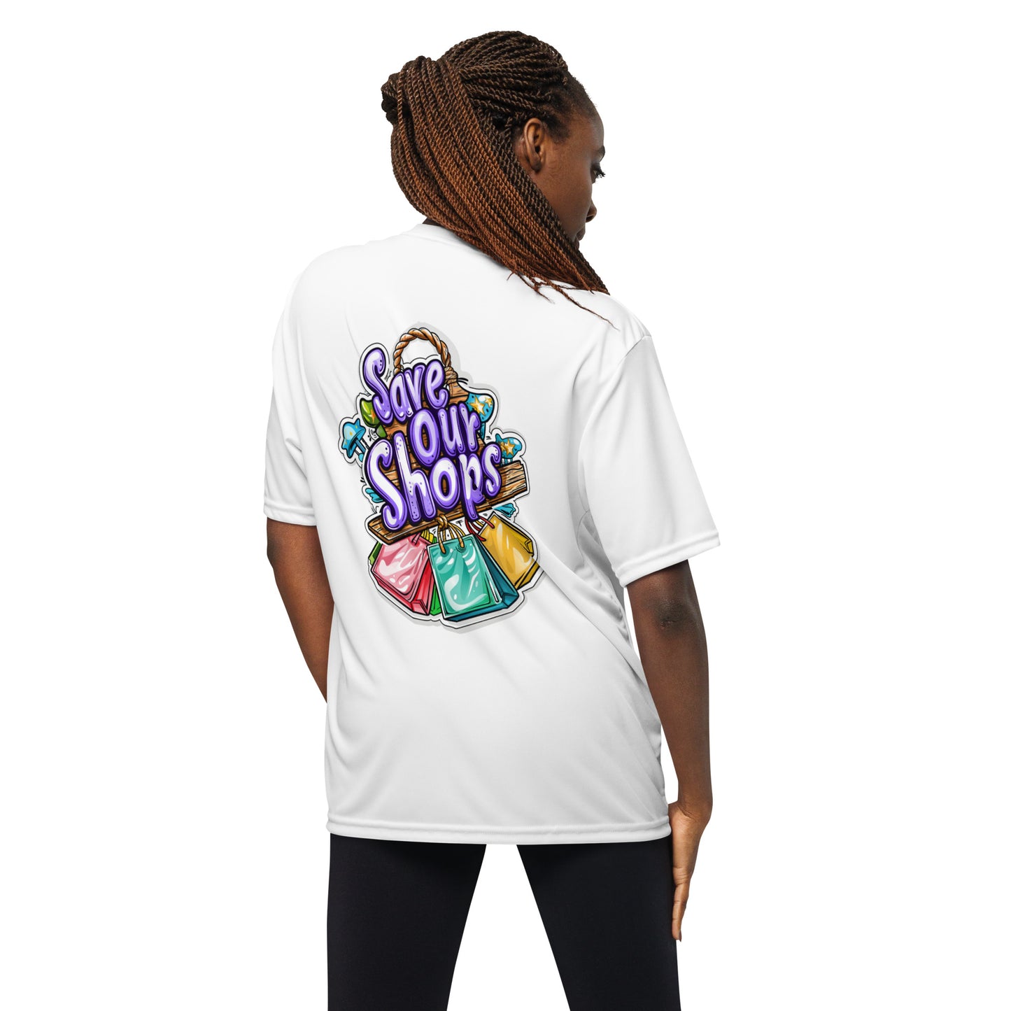 Unisex crew neck t-shirt with Shopping Bag Design